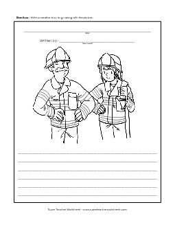 Firefighters Free Writing Storypics Worksheet