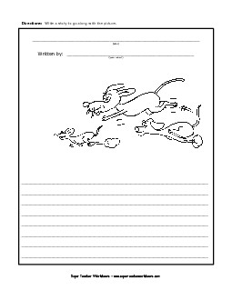 Animal Chase Writing Storypics Worksheet