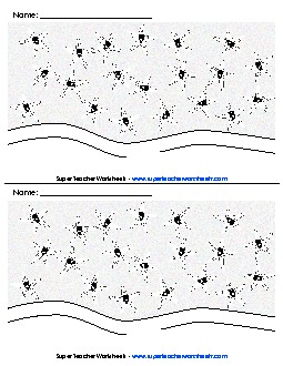 August Chart (Starfish) Sticker Charts Worksheet