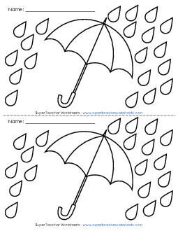 April Chart (Raindrops) Sticker Charts Worksheet