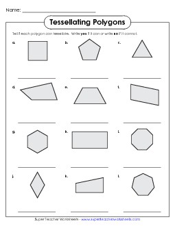 Polygon Tessellations Worksheet