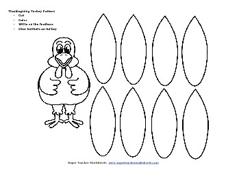 Thanksgiving Turkey Pattern Free Holiday Worksheet