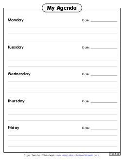 Simple Border Agenda Teachingtools Worksheet