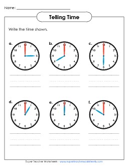 What Time Is It? Free Worksheet