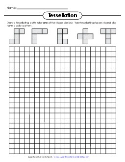 Tessellate: Drawing Patterns Free Geometry Worksheet