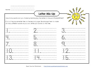 Summer Letter Mix-Up (Primary) Free Worksheet