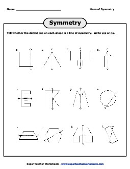 Lines of Symmetry  Geometry Worksheet