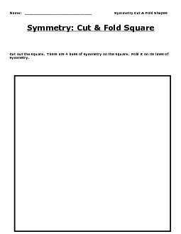 Cut and Fold Symmetry Shapes Geometry Worksheet