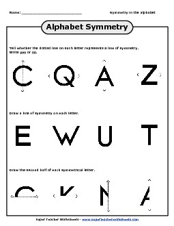 Alphabet Symmetry Geometry Worksheet