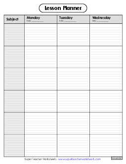 Teachers\' Lesson Planner Free Teachingtools Worksheet