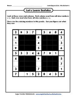 Let's Learn Sudoku C Worksheet