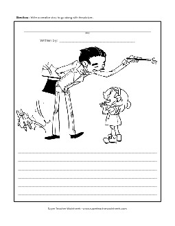 The Amazing Magician Writing Storypics Worksheet