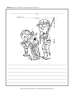 Fishing Free Writing Storypics Worksheet