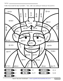 Basic Division - Leprechaun Stpatrick Worksheet