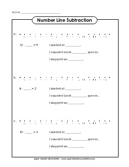 Number Line Subtraction 2 Worksheet