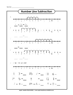 Number Line Subtraction Worksheet