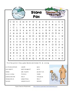 Stone Fox Word Search Free Books Worksheet