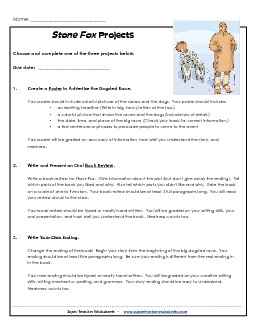 Stone Fox Projects Books Worksheet