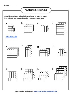 More Volume Cubes - Intermediate Geometry Worksheet