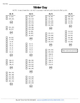 Winter Mystery Graph Art Worksheet