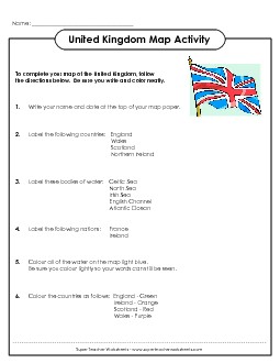 United Kingdom - Directions Uk Worksheet