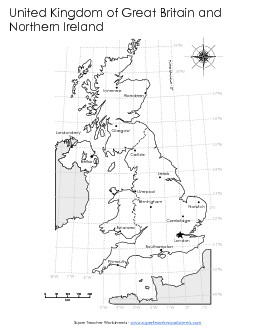 United Kingdom - Latitude & Longitude Uk Worksheet