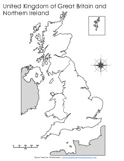 United Kingdom - Blank Map Uk Worksheet