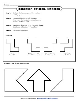 Trace and Draw - Rotation, Translation, Reflection Geometry Worksheet