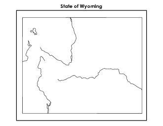 Wyoming Map (No Bordering States) State Maps Worksheet