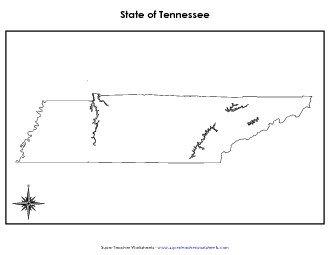 Tennessee Map (No Bordering States) State Maps Worksheet