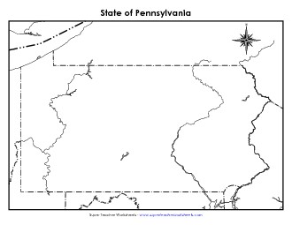 Pennsylvania Map (Blank) State Maps Worksheet