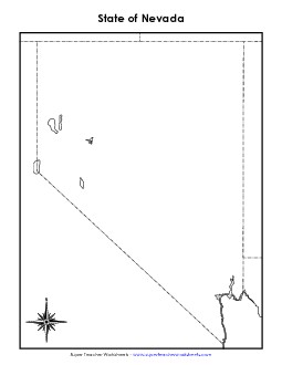 Nevada Map (Blank) State Maps Worksheet