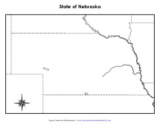 Nebraska Map (Blank) State Maps Worksheet