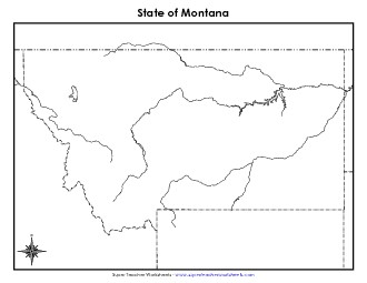 Montana Map (Blank) State Maps Worksheet