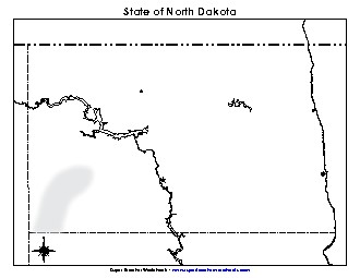 North Dakota Map (Blank Cities) State Maps Worksheet