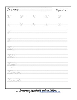 Uppercase cursive H Worksheet