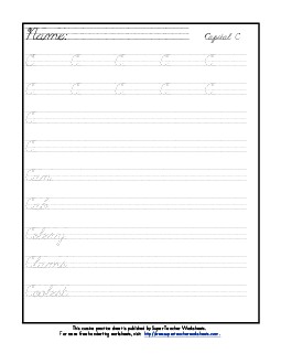 Uppercase cursive C Worksheet