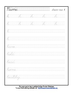 Lowercase cursive h Worksheet