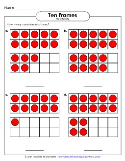 Ten-Frame Counting (Up to 20) Ten Frames Worksheet