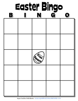 Easter Bingo Worksheet