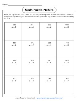 Multiplication Puzzle: Earth Day Worksheet