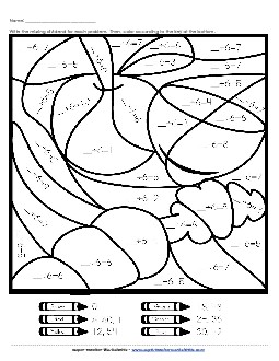 Division Mystery Pic: Fruits (6s Only) Worksheet