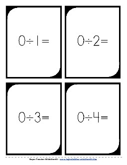 Division Flash Cards - Large Worksheet