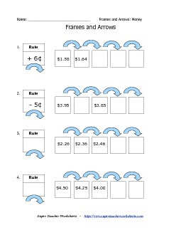 Frames and Arrows Worksheet (Money) Worksheet