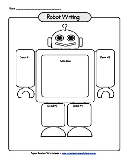 Writing a Paragraph - Robot Graphic Organizers Worksheet