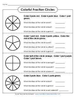 Fraction Introduction Free Fractions Worksheet