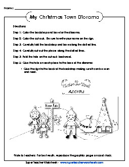 Christmas Diorama Worksheet