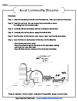 Rural Diarama Communities Worksheet