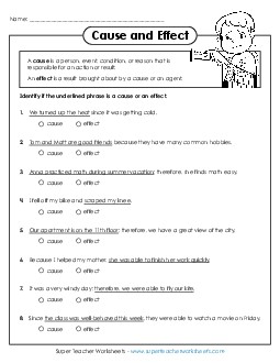 Cause or Effect Cause Effect Fact Opinion Worksheet