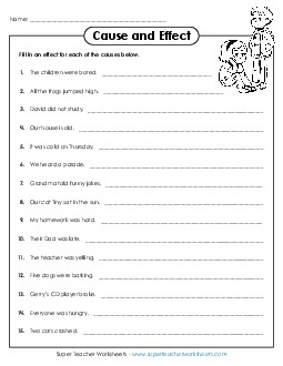 What\'s the Effect Cause Effect Fact Opinion Worksheet